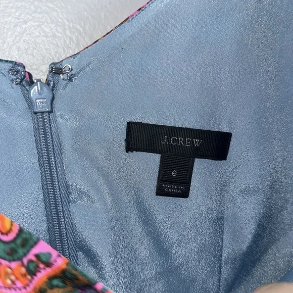 J. Crew paisley print silk shift dress size 6 - Picture 4 of 6